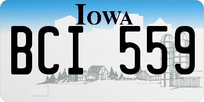 IA license plate BCI559