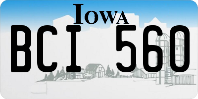 IA license plate BCI560