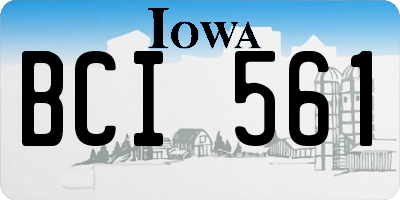 IA license plate BCI561