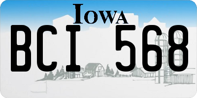 IA license plate BCI568