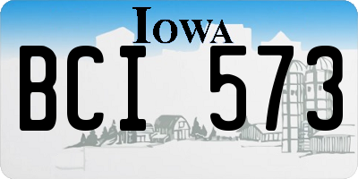 IA license plate BCI573