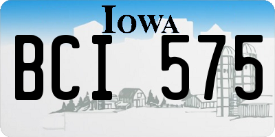 IA license plate BCI575