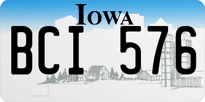 IA license plate BCI576