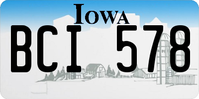 IA license plate BCI578