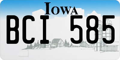 IA license plate BCI585