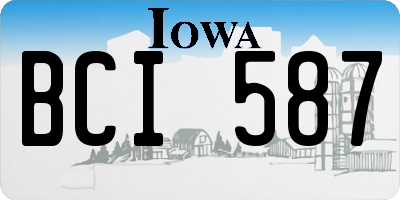 IA license plate BCI587