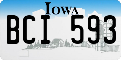 IA license plate BCI593