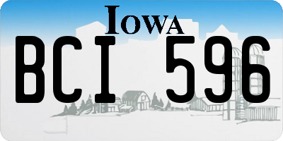 IA license plate BCI596