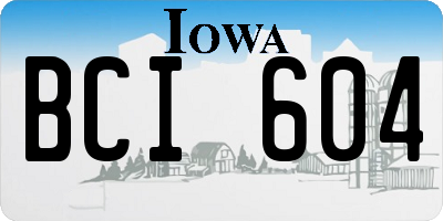 IA license plate BCI604