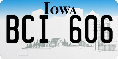 IA license plate BCI606