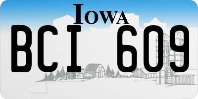 IA license plate BCI609