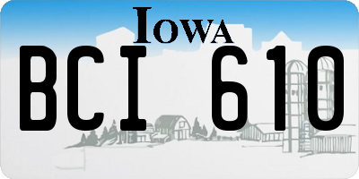 IA license plate BCI610