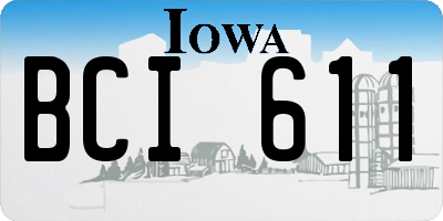 IA license plate BCI611