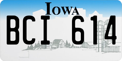 IA license plate BCI614
