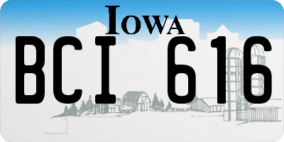IA license plate BCI616