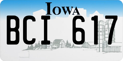 IA license plate BCI617