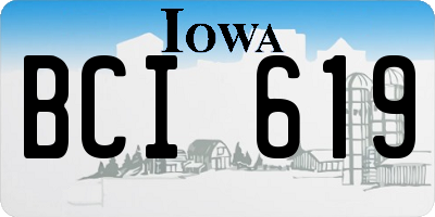 IA license plate BCI619