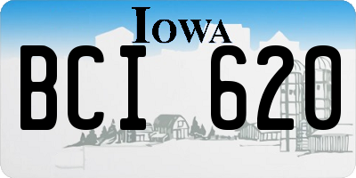 IA license plate BCI620