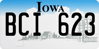 IA license plate BCI623