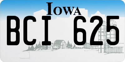 IA license plate BCI625