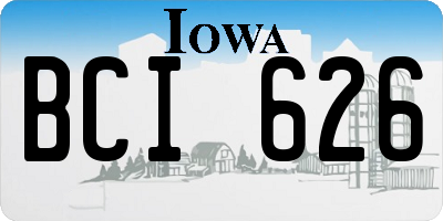 IA license plate BCI626