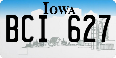IA license plate BCI627