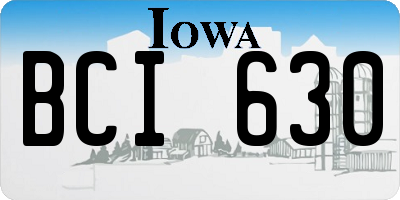 IA license plate BCI630
