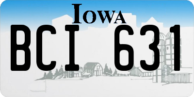 IA license plate BCI631