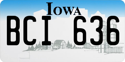 IA license plate BCI636