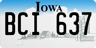 IA license plate BCI637