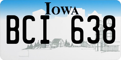 IA license plate BCI638