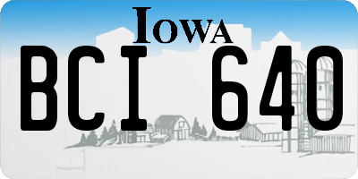 IA license plate BCI640