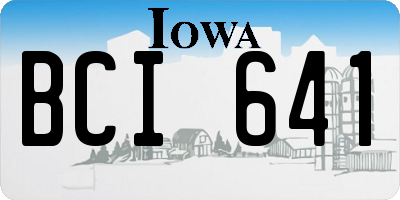 IA license plate BCI641