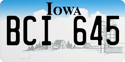 IA license plate BCI645