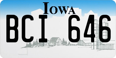 IA license plate BCI646