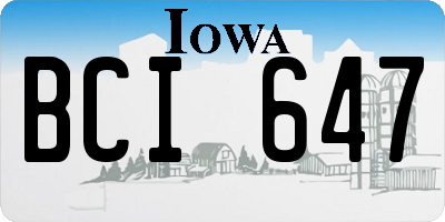 IA license plate BCI647