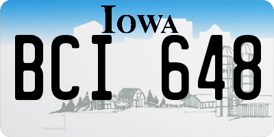 IA license plate BCI648