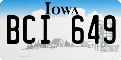 IA license plate BCI649