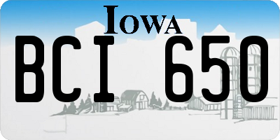IA license plate BCI650