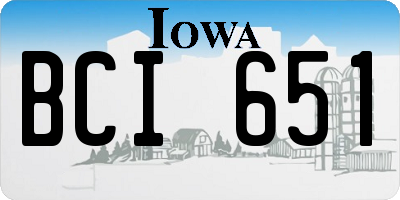 IA license plate BCI651