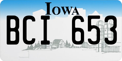 IA license plate BCI653