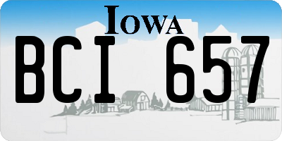 IA license plate BCI657