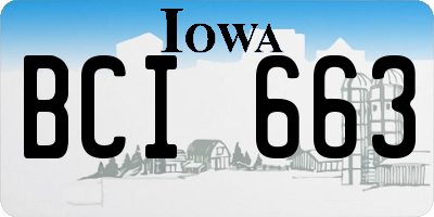 IA license plate BCI663