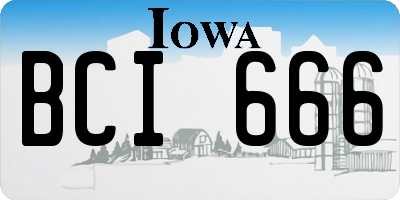 IA license plate BCI666