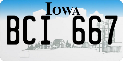 IA license plate BCI667