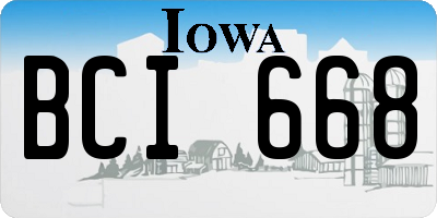 IA license plate BCI668