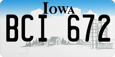 IA license plate BCI672