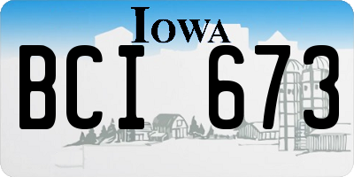 IA license plate BCI673