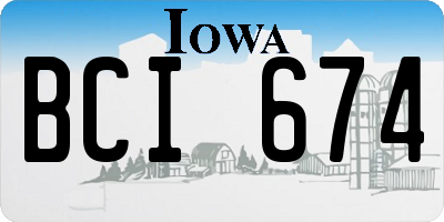 IA license plate BCI674