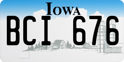 IA license plate BCI676